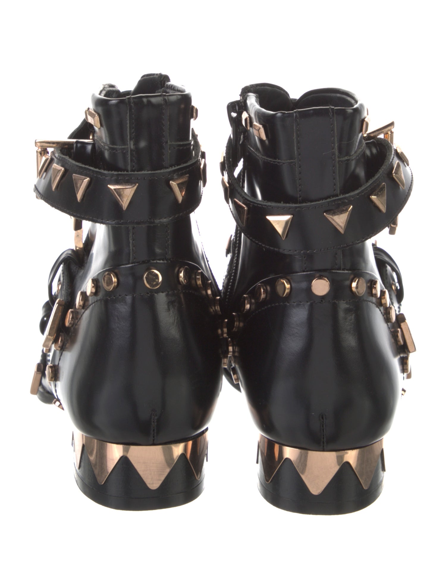 Sophia Webster Leather Colorblock Pattern Combat Boots